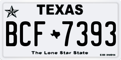 TX license plate BCF7393