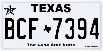 TX license plate BCF7394