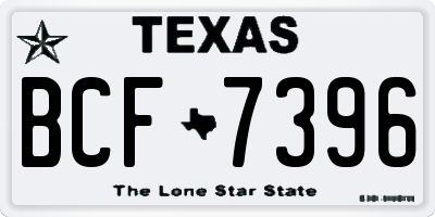 TX license plate BCF7396