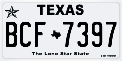 TX license plate BCF7397