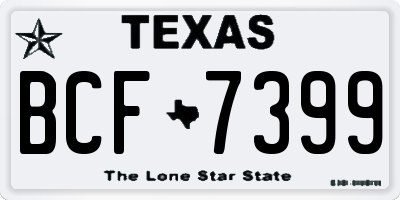 TX license plate BCF7399