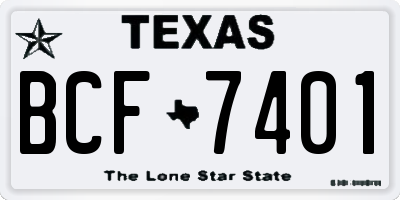 TX license plate BCF7401