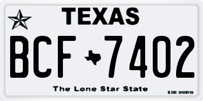 TX license plate BCF7402