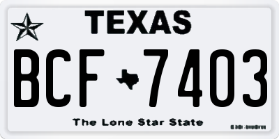 TX license plate BCF7403