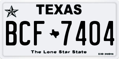 TX license plate BCF7404