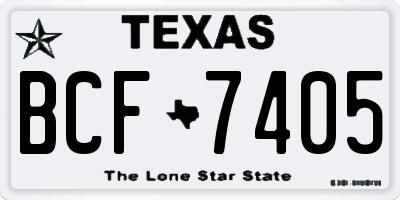 TX license plate BCF7405