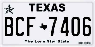 TX license plate BCF7406