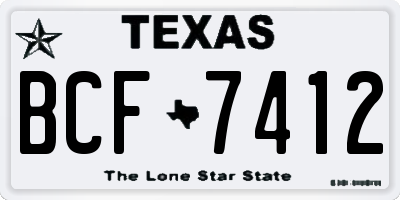 TX license plate BCF7412