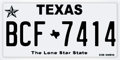 TX license plate BCF7414
