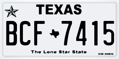 TX license plate BCF7415