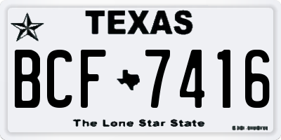 TX license plate BCF7416