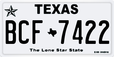 TX license plate BCF7422