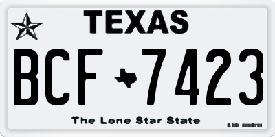 TX license plate BCF7423
