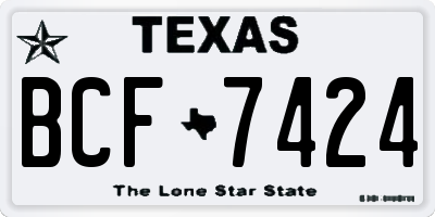 TX license plate BCF7424