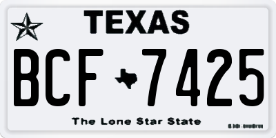 TX license plate BCF7425
