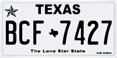 TX license plate BCF7427