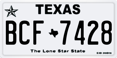 TX license plate BCF7428