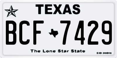 TX license plate BCF7429