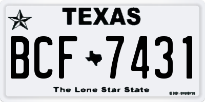 TX license plate BCF7431