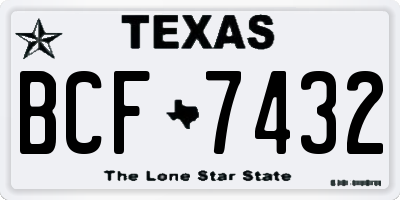 TX license plate BCF7432