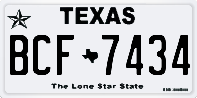 TX license plate BCF7434