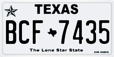 TX license plate BCF7435
