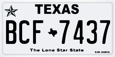 TX license plate BCF7437