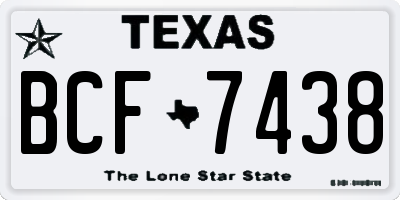 TX license plate BCF7438