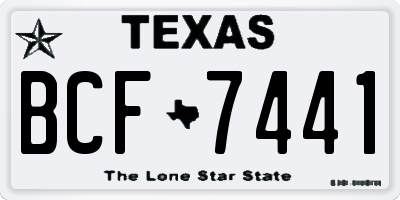 TX license plate BCF7441