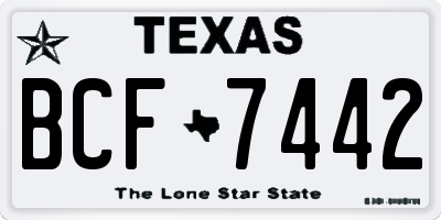 TX license plate BCF7442