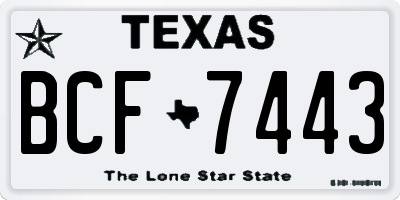 TX license plate BCF7443