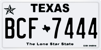 TX license plate BCF7444