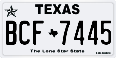 TX license plate BCF7445