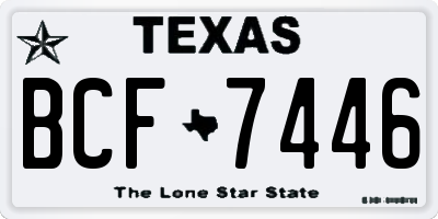 TX license plate BCF7446