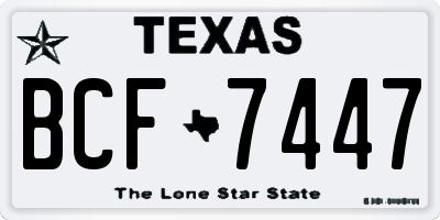TX license plate BCF7447