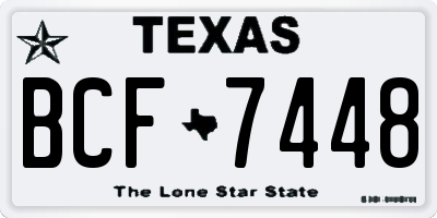 TX license plate BCF7448