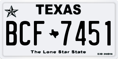 TX license plate BCF7451