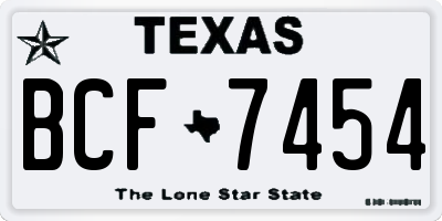 TX license plate BCF7454