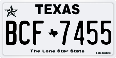 TX license plate BCF7455