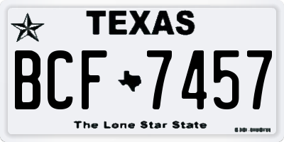 TX license plate BCF7457
