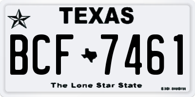 TX license plate BCF7461