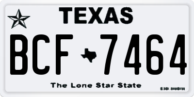 TX license plate BCF7464