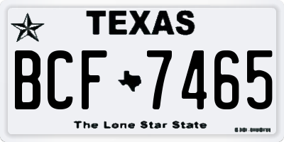 TX license plate BCF7465