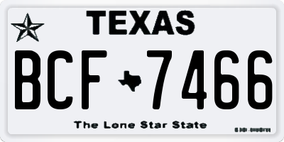 TX license plate BCF7466