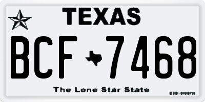 TX license plate BCF7468