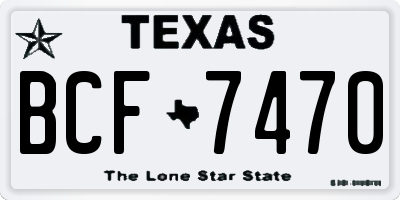 TX license plate BCF7470