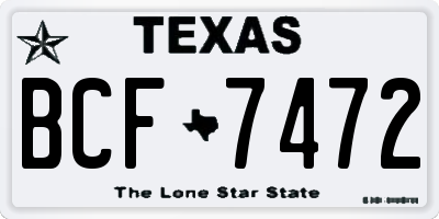 TX license plate BCF7472