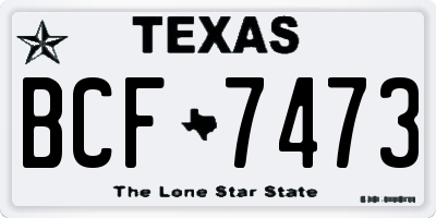 TX license plate BCF7473