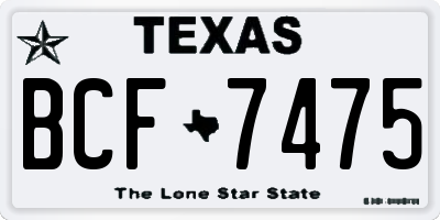 TX license plate BCF7475