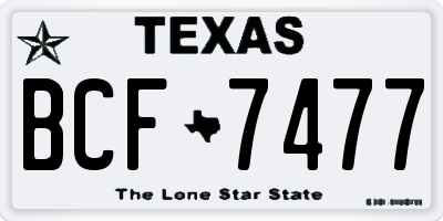 TX license plate BCF7477